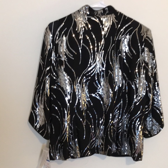 Plus Fireworks Sequin Twinset with Mandarin Neck Collar main image 1